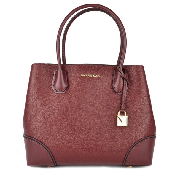 NWOT Michael Kors Medium Mercer Gallery Satchel - Oxblood - Picture 6 of 7